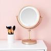 JERDON Lighted Tabletop Makeup Mirror - 6X/1X Magnifying Mirror with Lights - Brass Finish - Model HL856BC view 2