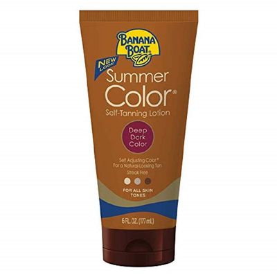 Banana Boat Summer Color Self Tanning Lotion, 6oz | Self Tanner, Deep Dark Color for All Skin Tones, Gradual Tanning Lotion, Sunless Tanner, 6oz