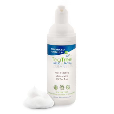 EyeEco Advanced Tea Tree Eyelid and Facial Cleanser - 180mL - Non-Irritating Eyelash & Eyelid Cleanser Soothes Irritation with Tea Tree, Vitamin E and Shea Butter