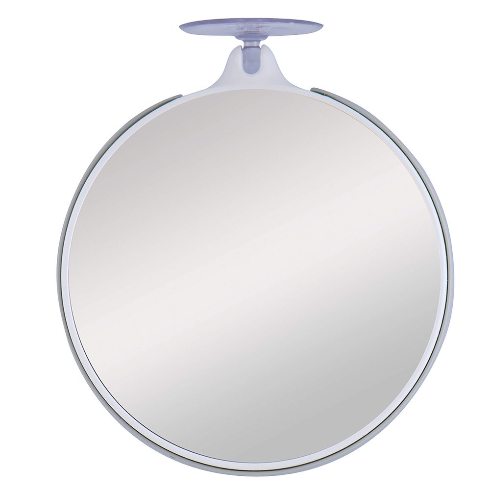 Zadro Dual-Sided 10X/5X Magnification Compact Travel Lightweight Portable Suction Cup Spot Makeup Mirror, Clear Acrylic, Gray/White