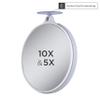 Zadro Dual-Sided 10X/5X Magnification Compact Travel Lightweight Portable Suction Cup Spot Makeup Mirror, Clear Acrylic, Gray/White view 3