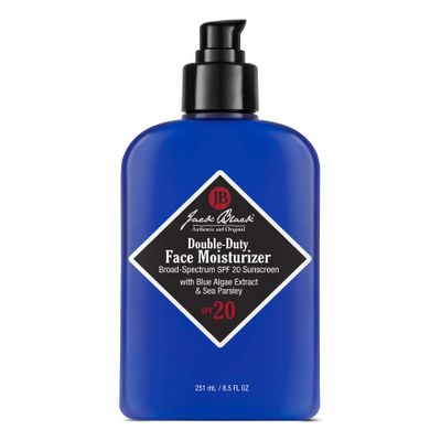 Jack Black Double-Duty Face Moisturizer, 8.5 Fl. Oz SPF 20 Sun Protection, Long Lasting Hydrating Skincare, Lightweight Moisturizer, Mens Facial Moisturizer