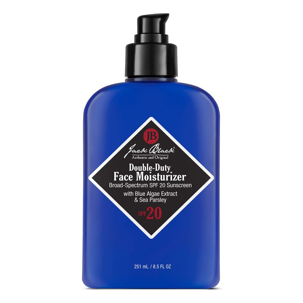 Jack Black Double-Duty Face Moisturizer, 8.5 Fl. Oz  SPF 20 Sun Protection, Long Lasting Hydrating Skincare, Lightweight Moisturizer, Mens Facial Moisturizer