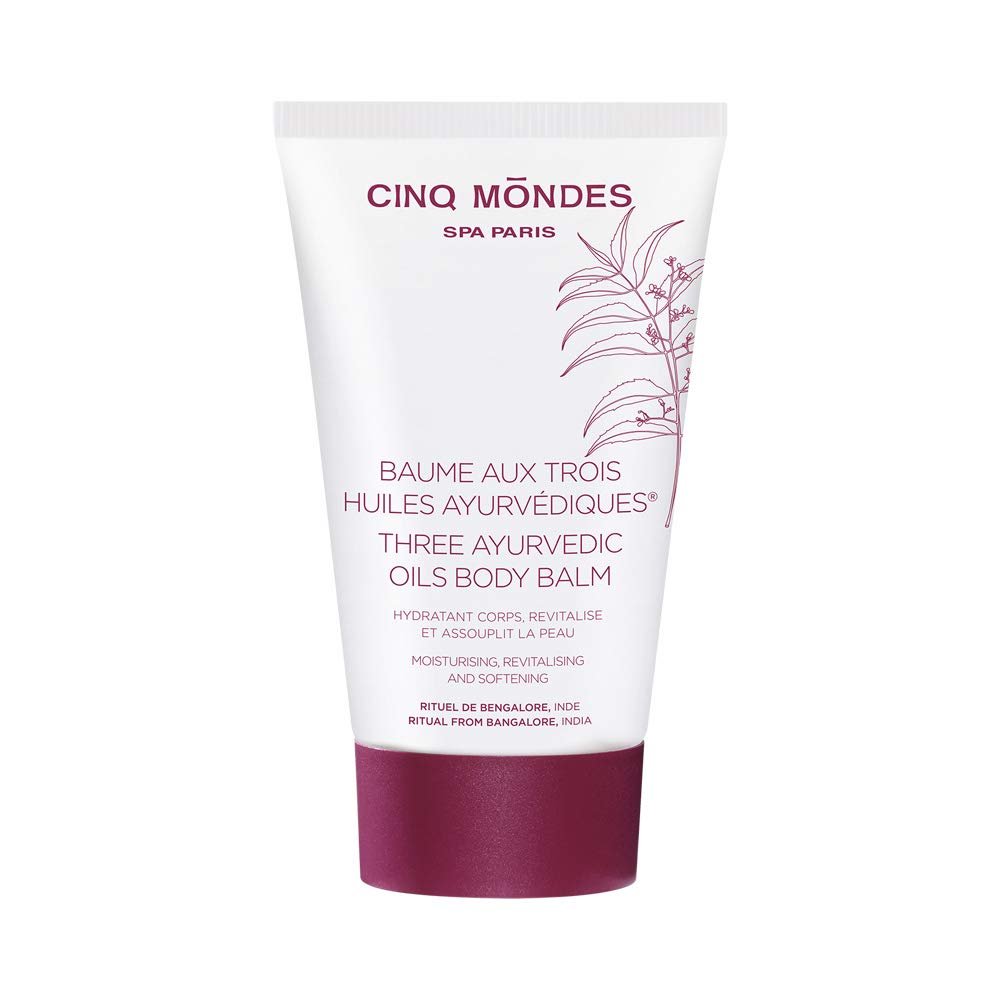 Cinq Mondes Three Ayurvedic Oils Body Balm 5.0 Fl.Oz.- Creamy, Light-Weight Vanilla Lotion For Supple And Silky Skin. Sesame Oil, Neem Oil And Boswellia Oil
