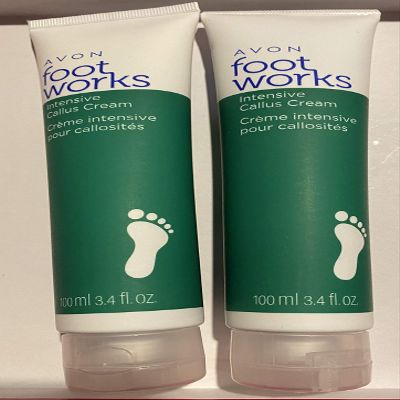 2-Pack Avon Peppermint Foot Works Intensive Callus Cream 3.4 Fl Oz - All Skin Tones