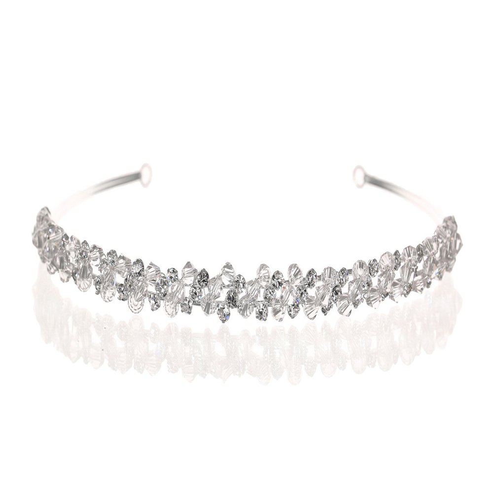 SAMKY Wedding Bridal Crown Rhinestone Crystal tiara Headpiece Bride's Hair Accessorie