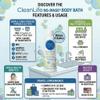 No-Rinse CleanLife Products Body Bath, 8 fl oz (Makes 8 Complete Baths) Gentle, Concentrated Liquid Body Wash Made in USA Ideal for Post-Surgery, Elderly Care, Camping, and Travel view 2