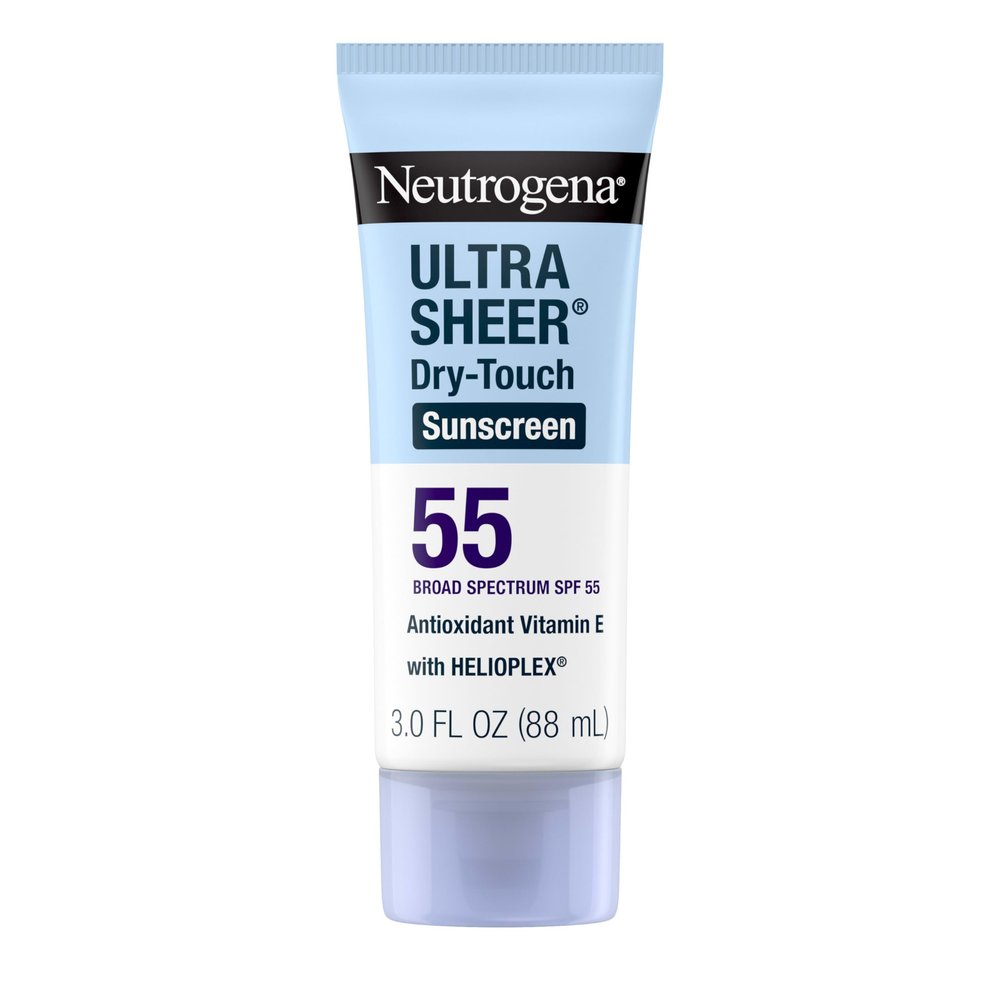 Neutrogena Ultra Sheer Dry-Touch Sunscreen For Face & Body, SPF 55 Broad Spectrum UVA/UVB Protection, Lightweight Water Resistant & Non-Greasy, Travel Size Sunscreen, 3 fl. oz