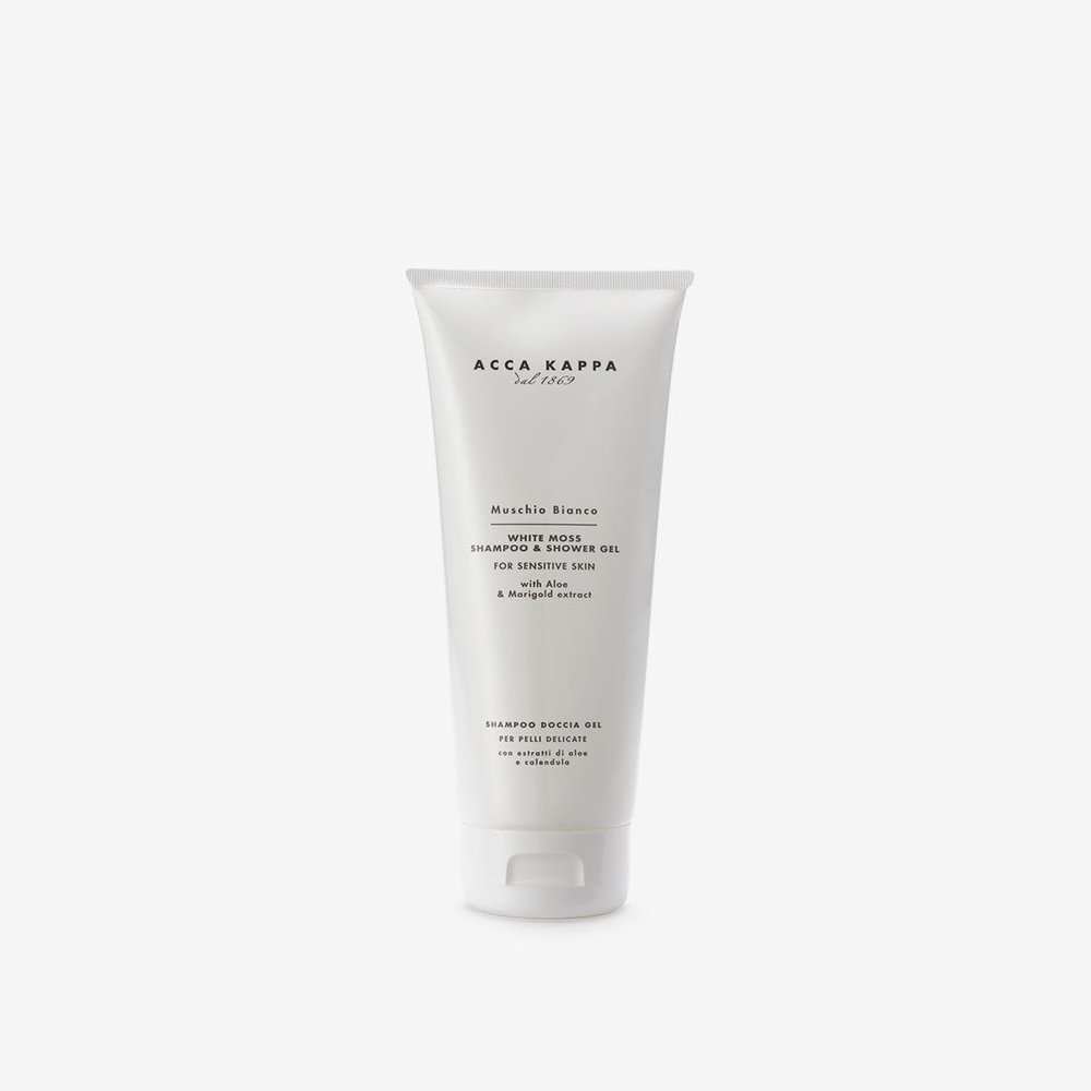 Acca Kappa White Moss Shampoo and Shower Gel  2-in-1 Cleanser with Aloe Vera and Calendula, 500ml