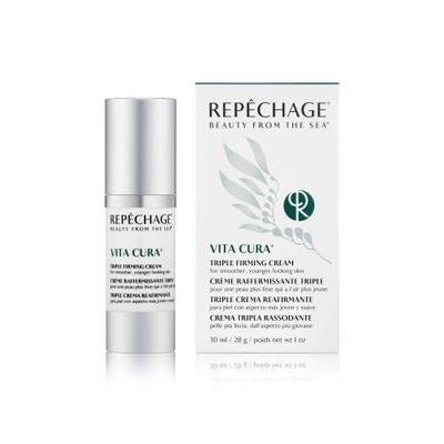 Repechage Vita Cura Triple Firming Cream with Matrixyl 3000, Marine Biopeptide & Botanicals  Rich Moisturizer for Face & Neck, Helps Improve Texture & Smooth the Look of Fine Lines, 1 fl oz (30 mL)