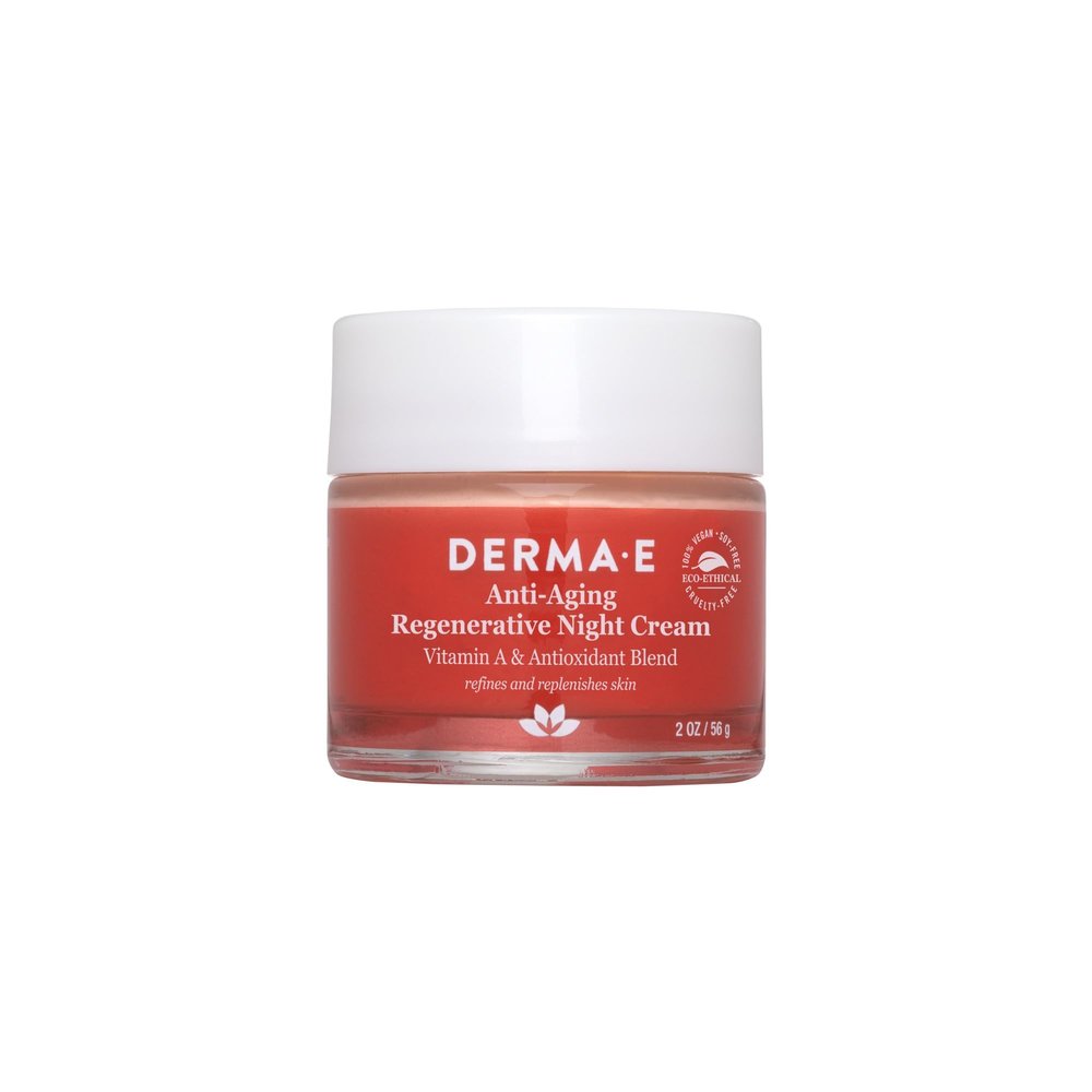 Derma E Anti-Aging Regenerative Night Cream  Firming Astaxanthin Moisturizer For Face  Lightweight Overnight Anti-Wrinkle Cream With Jojoba Oil And Vitamin E, 2 oz