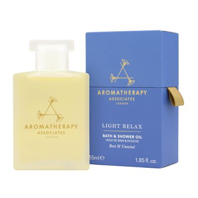 Aromatherapy Associates Light Relax Bath and Shower Oil, Natural Body Oil to Refresh Mind, Body and Spirit, Hydrating Body Oil Made with 3 Essential Oils (1.86 oz)