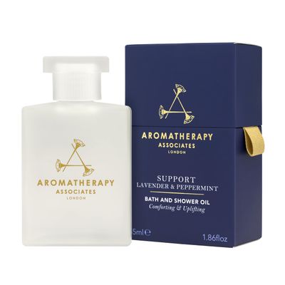 Aromatherapy Associates Support Equilibrium Bath and Shower Oil Hydrating Oil with 3 Essential Oils to Uplift Mind, Body, and Spirit (1.86 oz)
