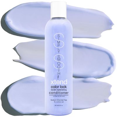 SIMPLY SMOOTH Color Lock Keratin Replenishing Conditioner, 8.5 Fl Oz - Slows Color Fade & Prolongs Hair Service, Sodium Chloride Free, Gently Cleanses, Infused with Collagen, Salon-Quality