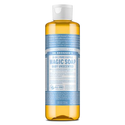 Dr. Bronner's Baby Unscented Pure-Castile Liquid Soap, Body Wash, 8 oz