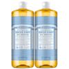 Dr. Bronner's Magic Soap-Pure-Castile Liquid Soap (Baby Unscented, 32 ounce, 2-Pack)-Regenerative Organic Certified Oils, 18-in-1 Uses: Body, Laundry & Dishes, For Sensitive Skin, No Fragrance view 1