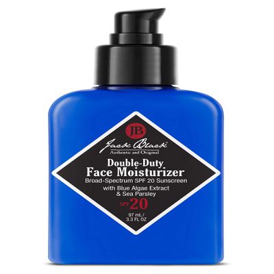 Jack Black Double-Duty Face Moisturizer, 3.3 Fl. Oz SPF 20 Sun Protection, Long Lasting Hydrating Skincare, Lightweight Moisturizer, Mens Facial Moisturizer