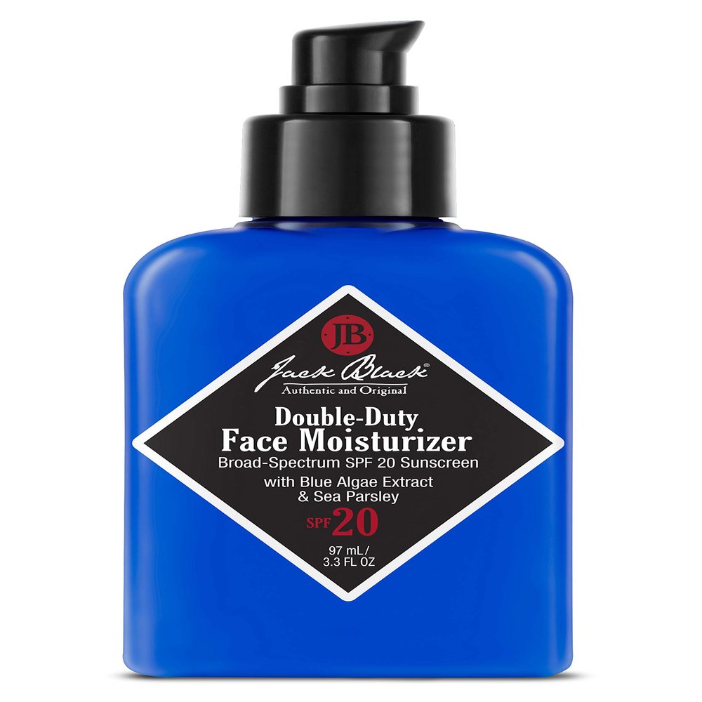 Jack Black Double-Duty Face Moisturizer, 3.3 Fl. Oz  SPF 20 Sun Protection, Long Lasting Hydrating Skincare, Lightweight Moisturizer, Mens Facial Moisturizer