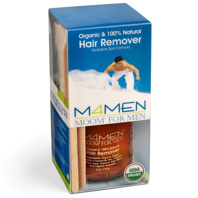 MOOM Organic Hair Removal Sugar Wax for Men with Aloe Vera & Chamomile Soft Wax for Sensitive Skin & Men Hair - Perfect for Back, Chest, Eyebrow & Body - 6 oz