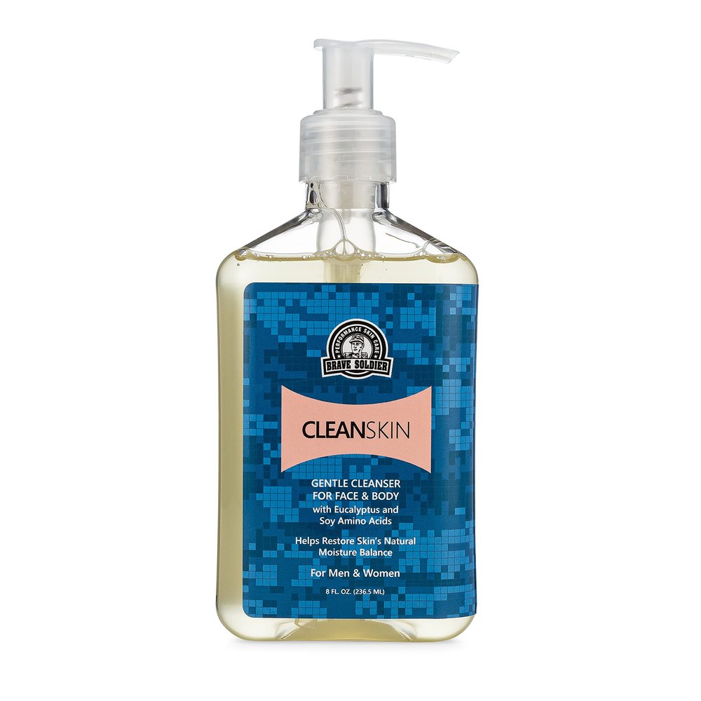 Brave Soldier Clean Skin Face Cleanser for Men and Women Moisturizing Face Wash for Sensitive,Oily, or Dry Skin, Mild Makeup Remover | Pump Bottle 8 fl. oz. / 236.5 ml
