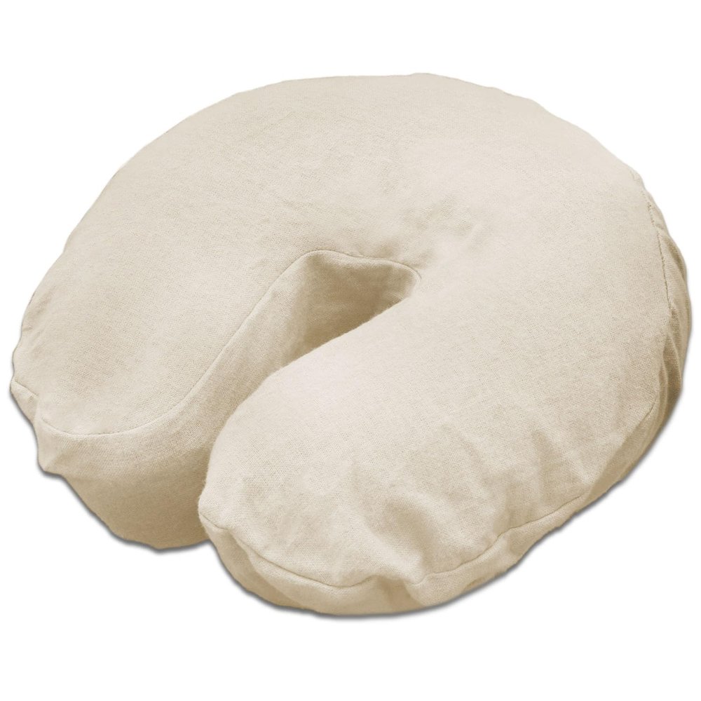 10 Pack Body Linen Comfort Flannel Face Rest Covers for Massage Tables (Natural) - Soft, Durable and Light 100% Cotton Flannel Face Cradle Covers for Professional Use
