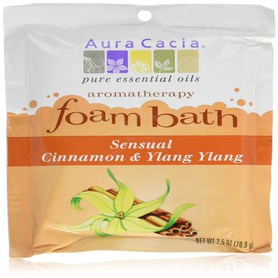 Aura Cacia Cinnamon and Ylang Ylang Aromatherapy Foam Bath, 2.5 Ounce -- 6 per case.