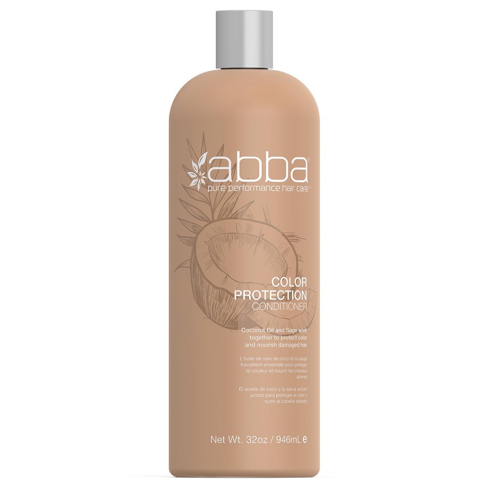 ABBA - Pure Color Protection Conditioner - Coconut Oil & Sage, 32 fl oz