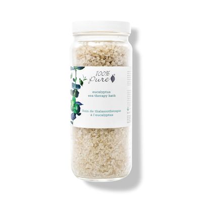 100% PURE Eucalyptus Sea Therapy Soak Bath Salts for Nourishing Skin, Relax Body & Mind Eucalyptus Essential Oils Home Spa Kit for Women & Men - 15 Oz