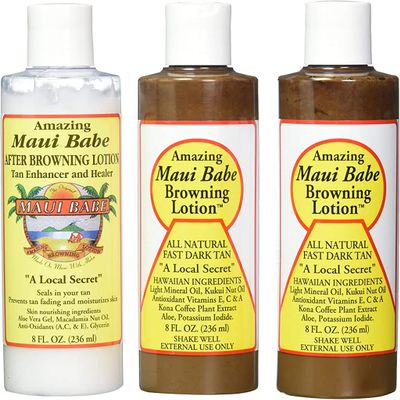 Maui Babe Tanning Pack (2 Browning Lotions 8 oz, 1 After Browning Lotion 8 oz), (Pack of 3)