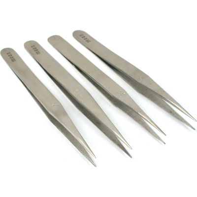 4 Straight Pointed Tweezers Sluice Panning Dredge Tool