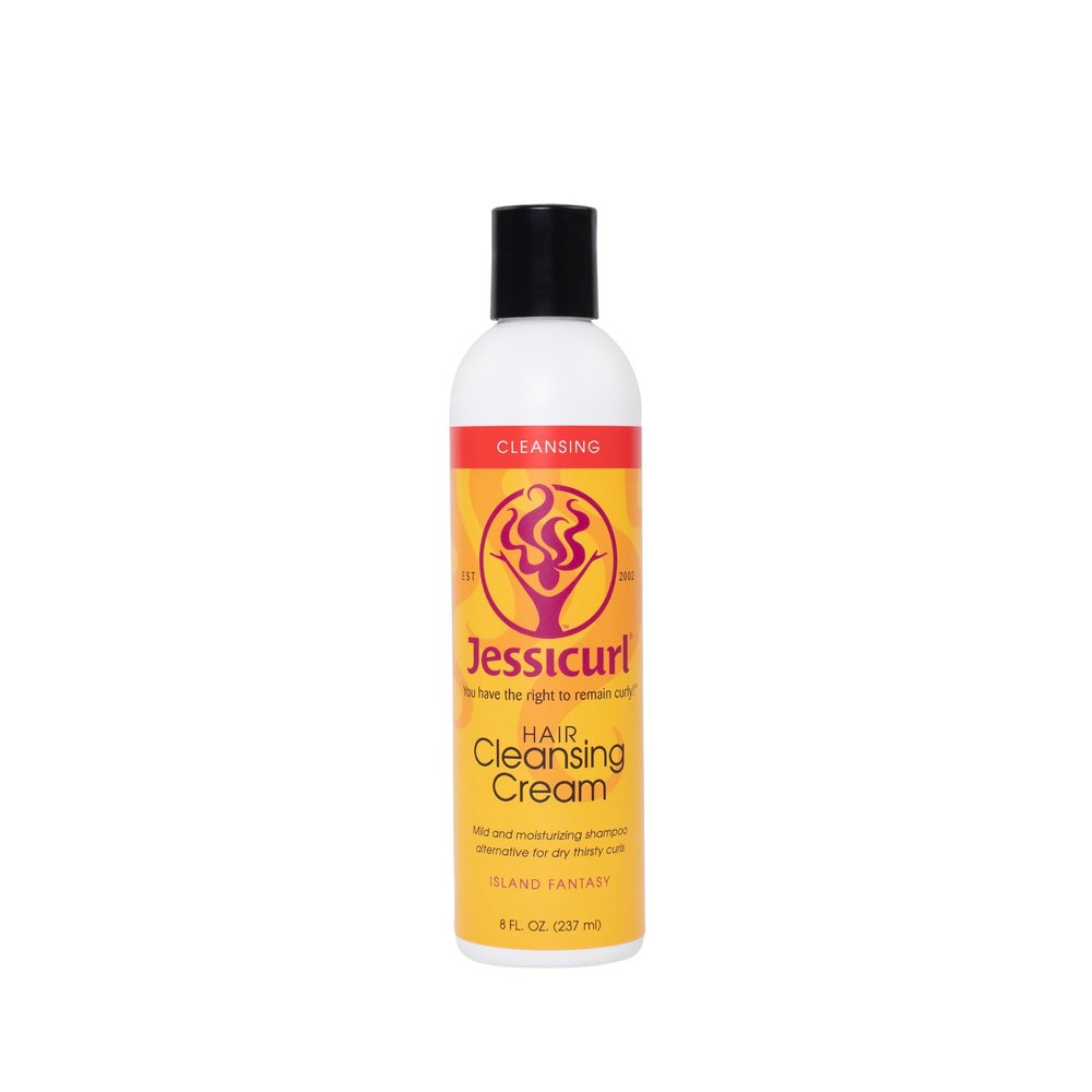 Jessicurl, Hair Cleansing Cream, Island Fantasy, 8 Fl oz. Moisturizing Shampoo for Curly Hair, Sulfate Free Shampoo for Dry Hair