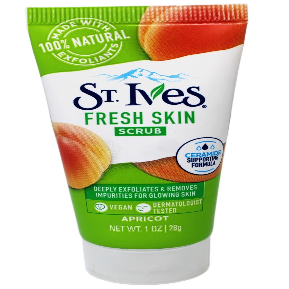 St. Ives Fresh Skin Scrub, Deep Exfoliator Skin Care for Clean, Glowing Skin, Apricot, 1 OZ