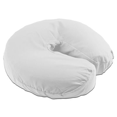 Body Linen Simplicity Poly Cotton Massage Face Cradle Covers - Clean, Crisp Fabric for Frequent Use and Washing, Colorfast and Latex-Free, Fits All Standard Massage Tables (50 Pack, White)