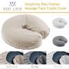 Body Linen Simplicity Poly Cotton Massage Face Cradle Covers - Clean, Crisp Fabric for Frequent Use and Washing, Colorfast and Latex-Free, Fits All Standard Massage Tables (50 Pack, White) view 3