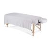 EarthLite DURA-Luxe Flannel Massage Table Sheet Set  Durable, Soft, Luxurious Comfort, Double-Napped Top Sheet, Fitted Sheet & Crescent Cover White view 1