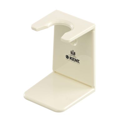 KENT VSB5 Small White Plastic Shaving Brush Stand for Self Adhesive Hang Drying Shave Brush. Essential Part of Any Mens Shaving Kit, Shaving Brush Holder Extends Natural Bristle Shaving Brushes Life