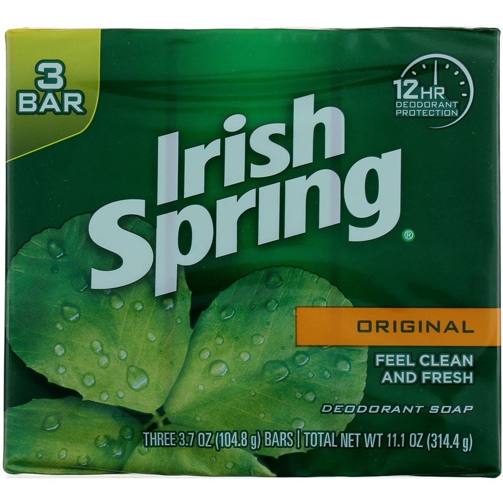 Irish Spring Deodorant Bath bar, Original - 3.75 Ounce , 3Count