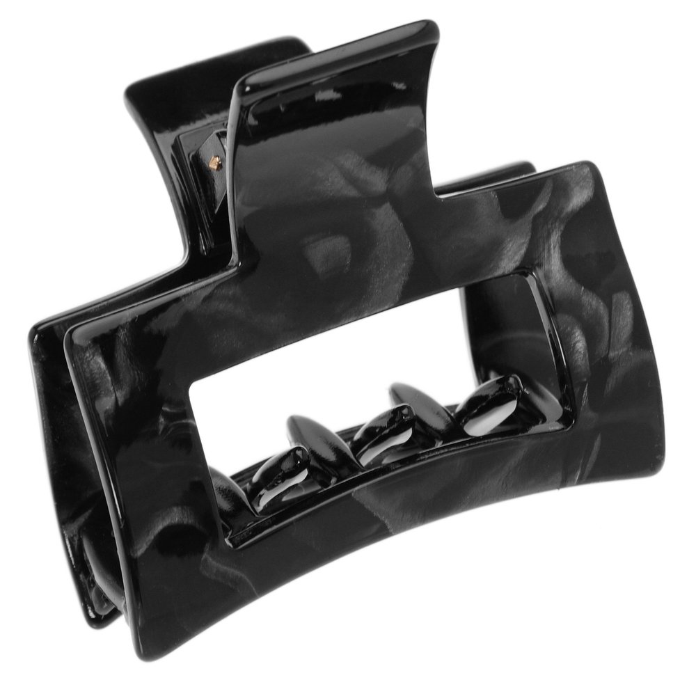 France Luxe Cutout Rectangle Claw Clip - Nacro Black