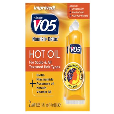 Alberto VO5 Moisturizing Hot Oil Treatment - Hot Oil Hair Treatment - Rehydrates and Protects Dry, Damaged Hair - With 5 Oils and 5 Vitamins - 0.5 oz