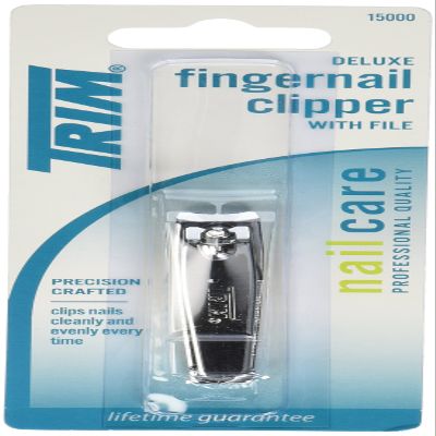 Trim Deluxe Fingernail Clippers with File  Sharp, Durable Clippers with Fold-Away Nail File for Easy, Compact Storage  Steel Nail Clippers for Precise, Even Cuts Every Time