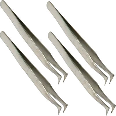 4 Wire Wrapping Tweezers Curved Tip #6 Slant S/S Tool