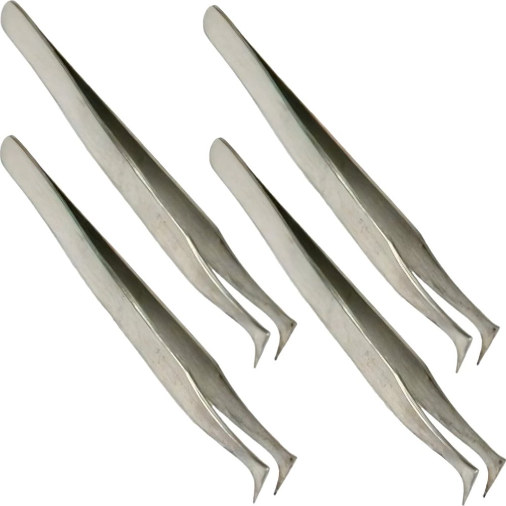 4 Wire Wrapping Tweezers Curved Tip #6 Slant S/S Tool