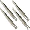 4 Wire Wrapping Tweezers Curved Tip #6 Slant S/S Tool view 1