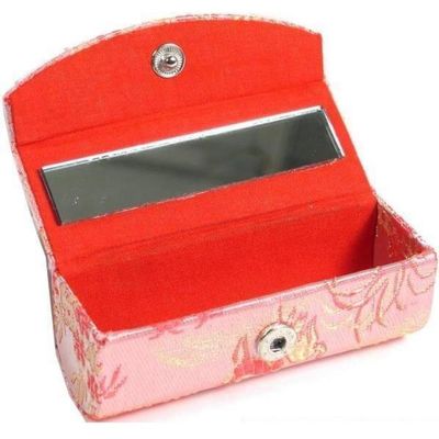 Brocade Lipstick Case & Mirror Cosmetics Makeup Compact