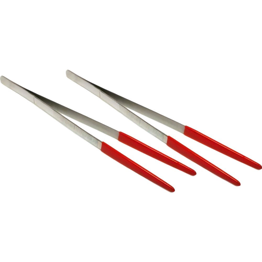2 Forceps Tweezers 12" Plastic Coated Chemical Tools