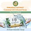 "Coco Fiji Soap Bar for Face and Body Infused With Organic Coconut Oil, Pineapple Coconut Essential Oil, Natural Soap for Moisturizing & Pore Purifying Skin, 7 oz, Pack Of 2 " view 4