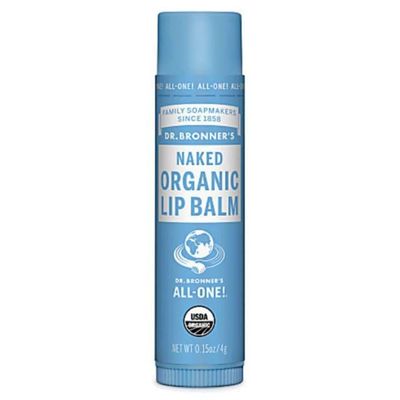Dr. Bronner's Magic Soaps Organic Naked Unflavored Lip Balm, 0.15 Ounce