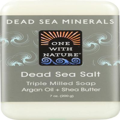 One With Nature Dead Sea Mineral Soap, Dead Sea Salt, 7-Ounces (Pack of 5)