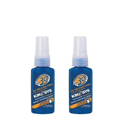 KINeSYS Mango Scented SPF 30 Clear Sunscreen Spray, 1 fl oz (Pack of 2)
