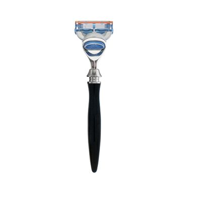 eShave 5-blades razor black for men with long ergonomic handle and pivoting head, lubricating strip and precision trimmer- blade fit the most famous commercial multi blade cartridge.
